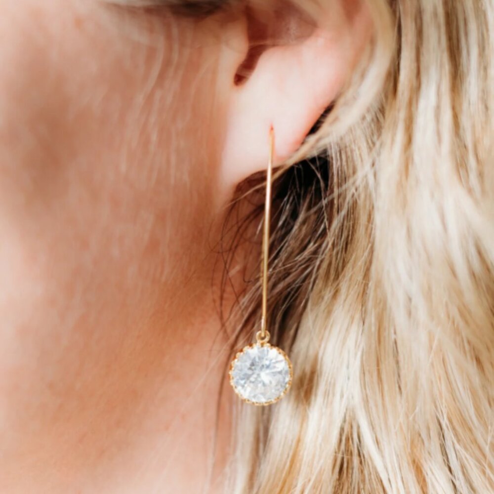 Crystal and Gold Threader Earrings